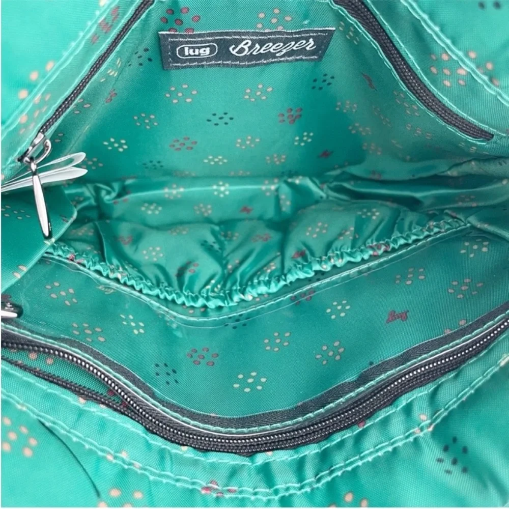 Lug Breezer Bloom Black RFID Crossbody Travel Organizer Bag Excellent Condition